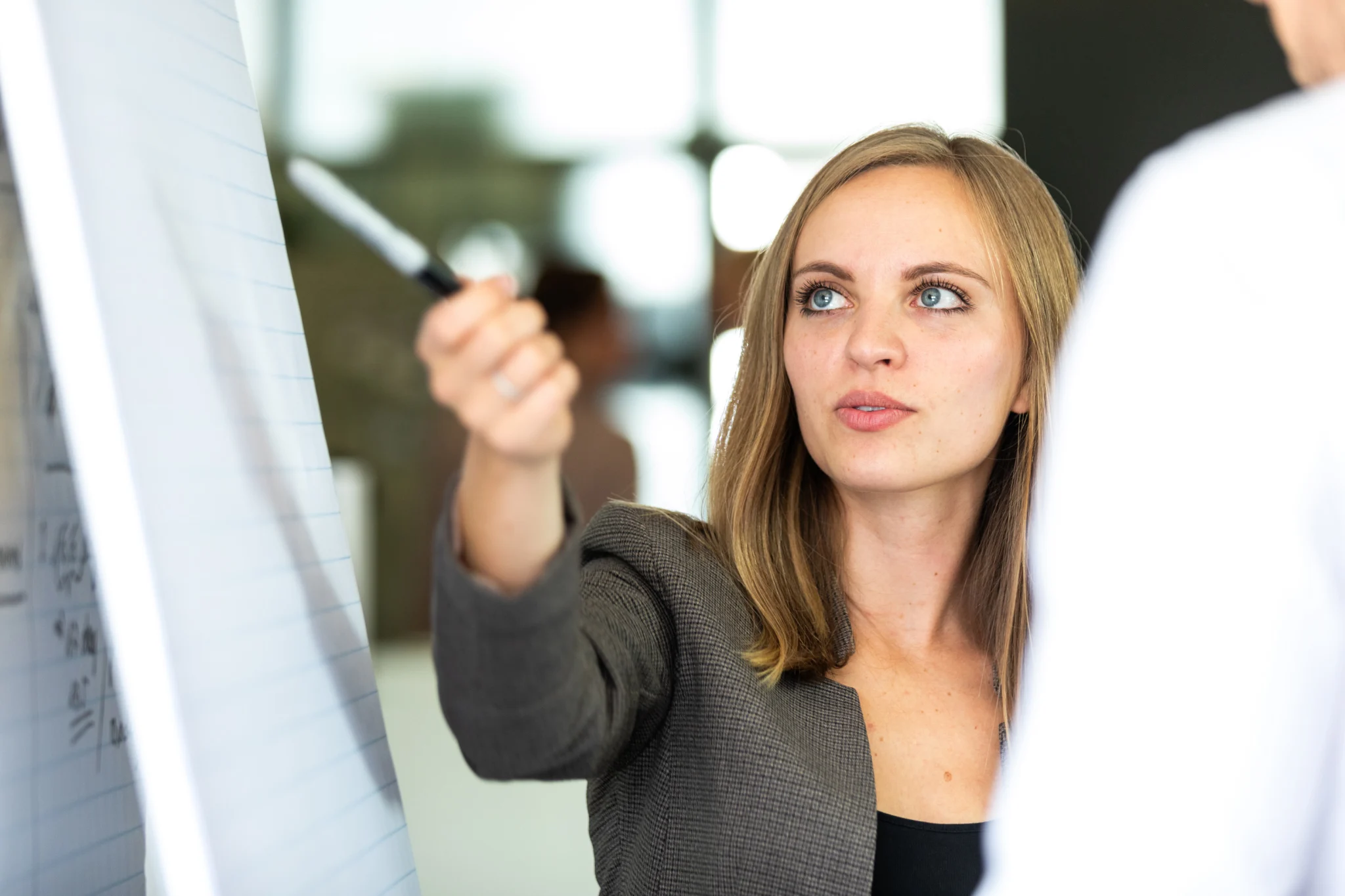 Outsourced accountant presenting to CEO.