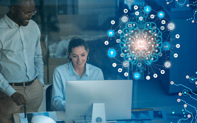 2 accountants discussing the impact of AI while learning automation in accounting software